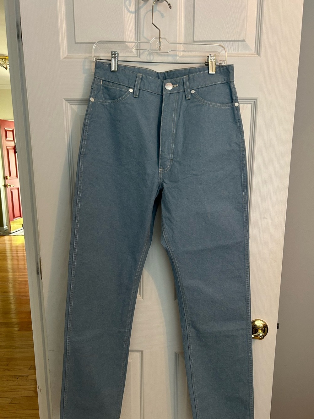Wrangler High Rise Straight Jeans in Faded Blue